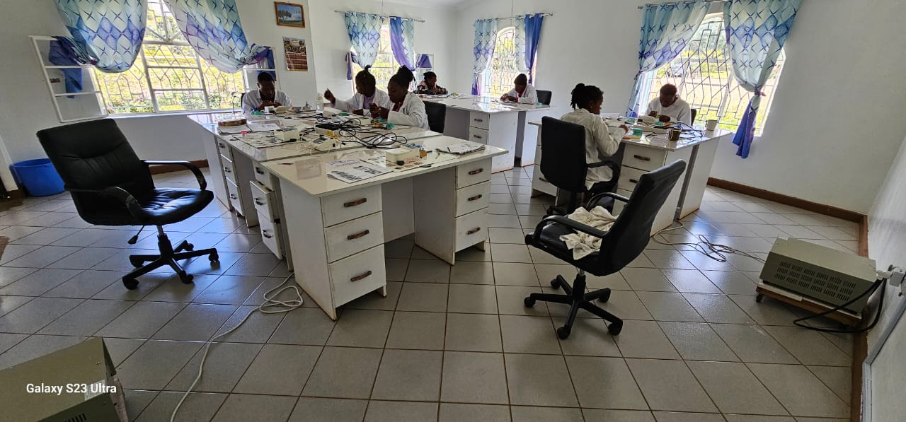 Students working in the dental technology lab