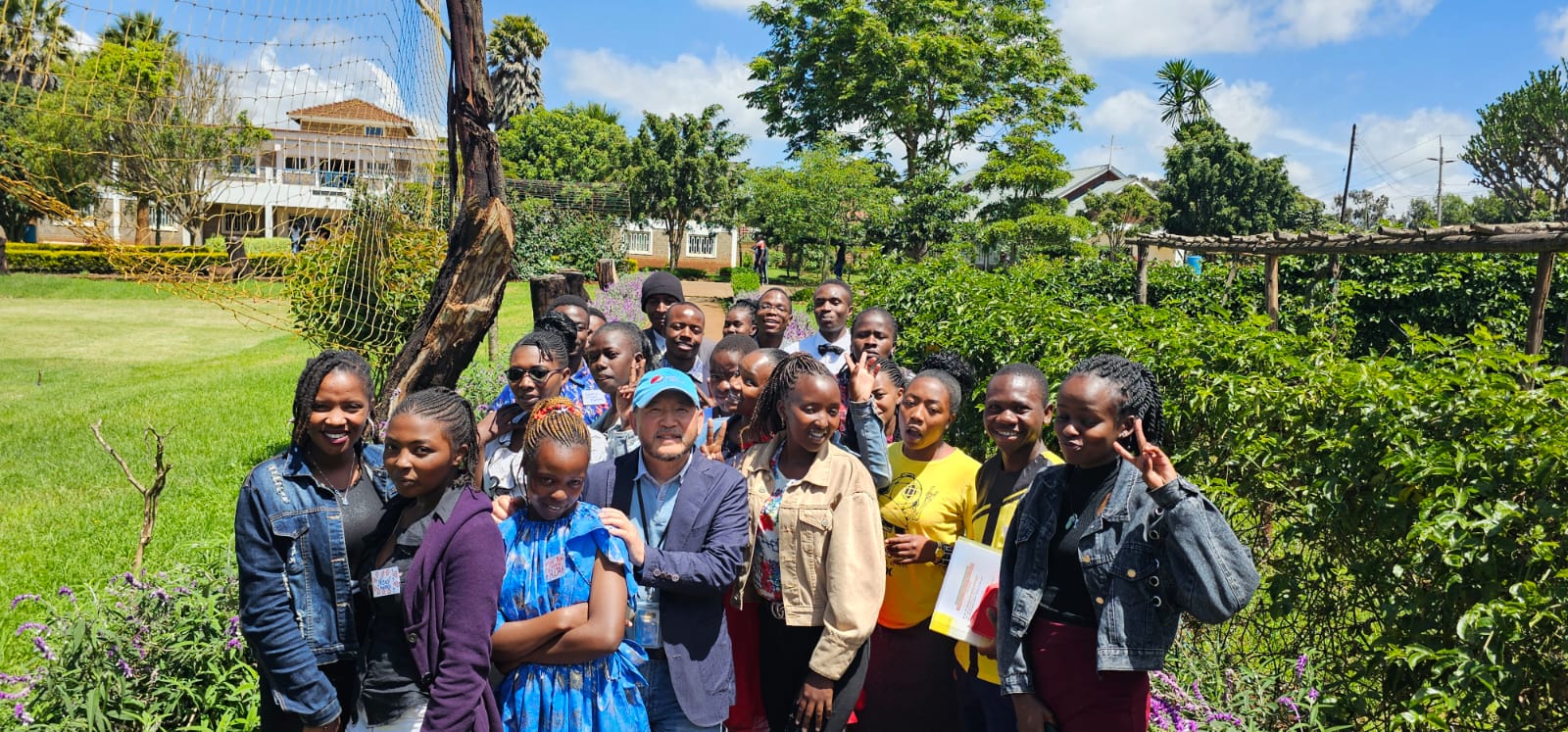 Students in the college gardens